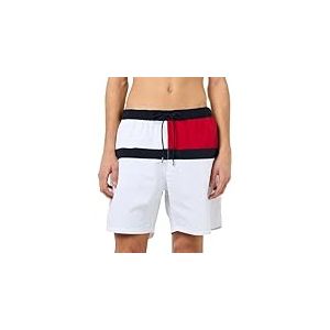 Tommy Hilfiger Short de Bain Homme Long Drawstring avec Cordon de Serrage, Blanc (Th Optic White), L