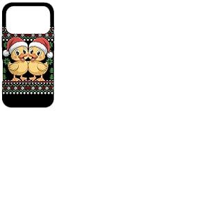 Pull de No&euml;l Motif canetons de Dessin anim&eacute; P&egrave;re No&euml;l Coque pour iPhone 17 Pro