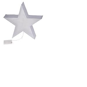 Christmas Gift 79899 étoile de Noël 16 LED B/O 3xAA piles exclues, Blanc