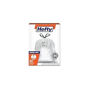 Hefty Fabriqués pour s'adapter aux sacs poubelle, compatibles avec SimpleHuman taille H (25 gallons), 100 pièces (4 poches de 25 sacs chacune)