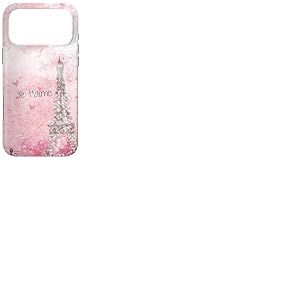 Mignon Paris Tour Eiffel Rose Pastel Rose Je t'aime Coque pour iPhone 17 Pro Max