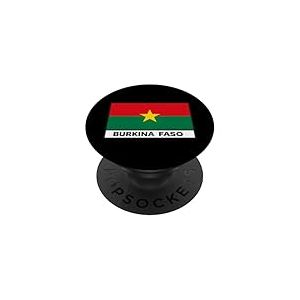 Drapeau du Burkina Faso - Armoiries du Burkina Faso PopSockets PopGrip Adh&eacute;sif