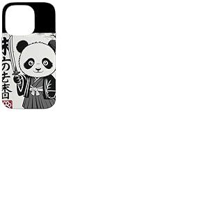 Samurai Panda 未の志香 Calligraphie Japonaise Kawaii Animal Coque pour iPhone 14 Pro
