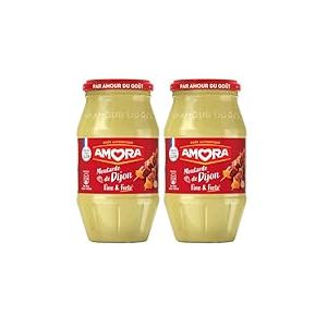 AMORA - Moutarde de Dijon - Fine et Forte - go&ucirc;t incomparable et authentique - 430g (Lot de 2)
