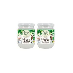 Jardin BiO &eacute;tic - Huile vierge de coco - bio - Aides culinaires - Certifi&eacute; AB - Bocal de 200ml (Lot de 2)