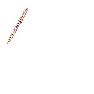 Cross Bailey Light Translucent 8015 Stylo roller (recharge à bille roller, noir, épaisseur de trait F – fin, emballage cadeau de qualité supérieure), saphir/doré