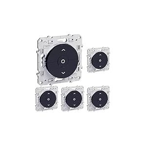 Schneider Electric - Odace, interrupteur Anth., 3 boutons mont&eacute;e/descente/stop pour volets-roulants - S540208 (Lot de 5)