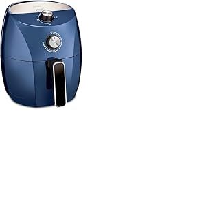 CRUX Friteuse sans huile de 3,5 l, pr&eacute;chauffage rapide, friture sans huile, une cuve et une plaque grill anti-adh&eacute;sives lavables au lave-vaisselle, acier inoxydable et bleu