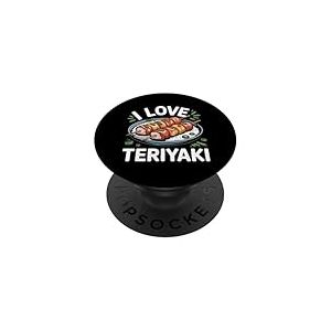 Assiette à brochettes I Love Teriyaki PopSockets PopGrip Adhésif