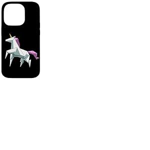 Jolie Licorne en Origami Japon Coque pour iPhone 14 Pro