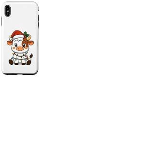 Pyjama avec lumi&egrave;res d'arbre de No&euml;l en Forme de Vache pour Filles et gar&ccedil;ons Coque pour iPhone XS Max