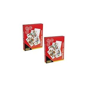 Idena 90376 - Cartes à Jouer pour rami, Canasta et Bridge, 2 Paquets de 2 x 55 Cartes avec Feuille française, Jeu de Cartes pour 2-6 Joueurs à partir de 6 Ans