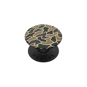Vert Canard Camouflage Oiseaux Aquatiques Peau de Grenouille Camouflage Mignon PopSockets PopGrip Adhésif