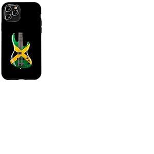 Drapeau Jamaïque Guitare Basse Rétro Drapeau Jamaïque Coque pour iPhone 11 Pro