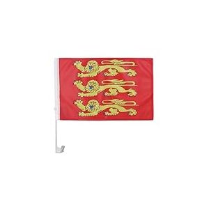 AZ FLAG - Drapeau Haute-Normandie Pour Décoration Voiture Avec Attaches En PVC Et Système d'Accroche - Car Flag Haut-Normand - France - 100% Polyester - 50g - 45x30 cm