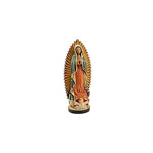 DRW Figurine Vierge de Guadeloupe Mexicaine r&eacute;sine Peinte &agrave; la Main 32 cm