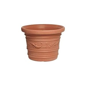 Saturnia Pot de Fleurs en résine Ronde en Terre Cuite, résistant, idéal pour l'extérieur, 50 cm de diamètre.