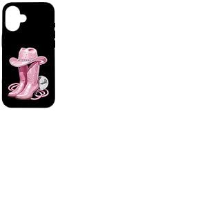 Bottes de Cowgirl Roses avec Strass et Boule Miroir pour Femmes et Filles Coque pour iPhone 16