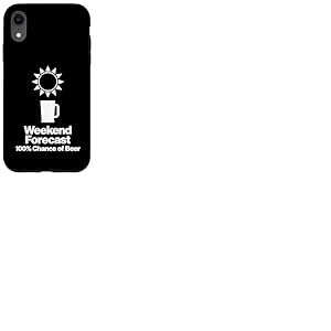 Weekend Humour Sunny Forecast Minimal Ic&ocirc;ne Design Coque pour iPhone XR