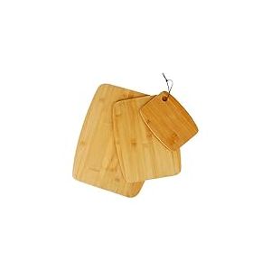 Ambiance Nature 543943 Lot de 3 Planches &agrave; d&eacute;couper en Bambou - L 19 x 14 cm, L 29 x 22 cm, L 37 x 28 cm - Id&eacute;al pour Ap&eacute;ritif, Charcuterie, Pain, Fruits, Fromage, Bois Clair