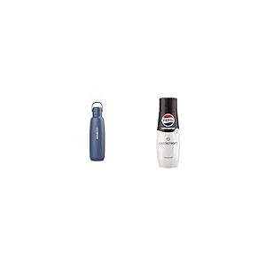 Sodastream Fizz&Go Cool Gourde isotherme en m&eacute;tal 0,9L + 1 Concentr&eacute; Pepsi Z&eacute;ro Sucres | Passe au lave-vaisselle | Garde au chaud et au froid jusqu'&agrave; 12 heures | Sans BPA | Bleue