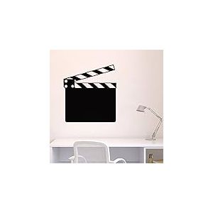 Ambiance Sticker Ardoise Tableau Noir - Stickers Muraux Adh&eacute;sif Effa&ccedil;able - Clap de Cin&eacute;ma - H70 x L65 cm