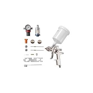 VEVOR Pistolet Pulv&eacute;risateur &agrave; Peinture Pneumatique LVLP par Gravit&eacute;, 600 ML, avec 3 Buses 1,3 mm 1,4 mm 1,7 mm, Pistolet Professionnel &agrave; Peinture Automobile &agrave; Air Comprim&eacute;, pour Meubles et Voitures