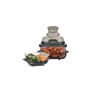 Ninja CRISPi Friteuse sans huile portable, 3,8L, 4-en-1 : Frire sans huile, Rôtir, Garder au chaud, Recroustiller, Design compact, 2 récipients avec couvercles, 1 700 W, Stone/or FN101EUSTGD