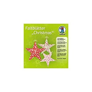 Ursus Pliantes de Noël d'environ 15 x 15 cm, 80 g/m², 120 Feuilles Assorties dans 10 Motifs, 32955, coloré