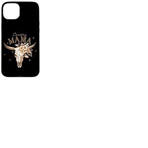 Étoiles en forme de crâne de taureau à motif floral Country Coque pour iPhone 15 Plus