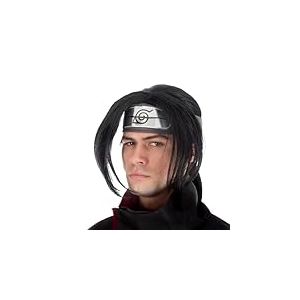 Chaks - Perruque Itachi Uchiha pour homme, accessoire officiel du costume Naruto, cosplay anime, carnaval et Comic Con