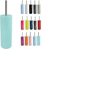 MSV Brosse WC Porte-Balai Toilette Pot à Balai „Inagua“ Ensemble WC à Poser en Polystyrène Balayette avec Manche en Acier Inoxydable Vert Pastel
