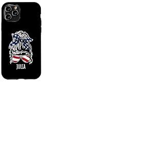 Alice Chignon cheveux désordonnés avec lunettes de soleil ruban USA Coque pour iPhone 11 Pro