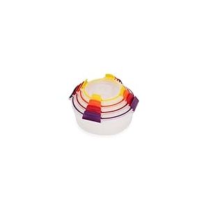 Joseph Joseph Nest Lock Set de Boîtes Alimentaires Ronds 4 Pièces, Empilable, Couvercles Hermétiques, Sans BPA, Multi-Taille