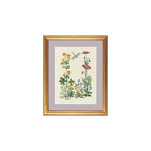 Eva Rosenstand Kit de point de croix Motif pied de coq et coquelicot