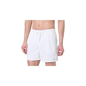 Tommy Hilfiger Short de Bain Homme Medium Drawstring Tape avec Cordon de Serrage, Blanc (Th Optic White), XXL