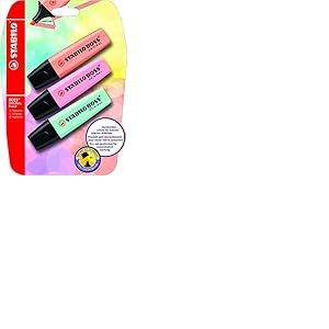 STABILO BOSS ORIGINAL Pastel - Surligneur - blister x 3 surligneurs pastel - p&ecirc;che + rose + turquoise