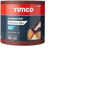 TIMCO 231210 Rouleau de papier abrasif grain 80 Rouge 115 mm x 10 m