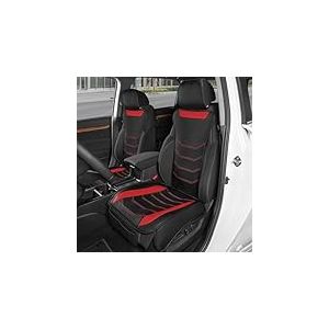 Motor Trend LuxeFit – Lot de 2 Housses de siège en Similicuir de qualité supérieure, faciles à Installer avec Poches de Rangement, compatibles avec la Plupart des véhicules – Rouge