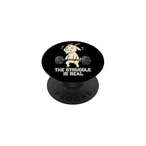 La Lutte des gymrats de soulevé de Terre de chèvre est Un véritable Levage Hommes Femmes PopSockets PopGrip Adhésif
