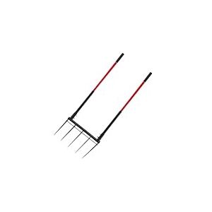 VEVOR Grelinette à 5 Dents, Fourche à Bêcher avec Double Manche en Fibre de Verre, Fourche de Jardin Large Robuste en Forme de U, Outil pour Jardinage, Compostage, Transplantation, Aération de Terre
