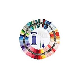 Romon 150 Couleurs Fils à broder, Fil pour Bracelet Brésilien avec Accessoires d'outils, Fil Bracelet Bresilien pour Set Point de Croix et Broderie, 8m, Embroidery thread