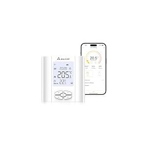 SALCAR Thermostat Connecté WiFi pour Chaudière Gaz/Chauffage au Sol Eau - Programmable avec Humidité - Compatible Amazon Alexa et Google Home - Tête Thermostatique Tuya