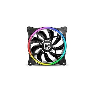 VoltShine Ventilateur ARGB 120 mm avec éclairage en anneau, compatible avec les connexions à 3 broches, idéal pour améliorer le refroidissement et l'esthétique sur PC.