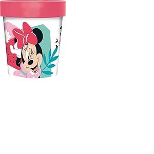 Gobelet en plastique rose Disney Minnie 260 ml pour fille avec base antidérapante