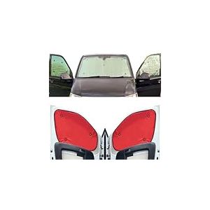 Stores Thermiques Compatible avec Peugeot Bipper Tepee (2008-Date)(Ensemble Complet + hayon) Couleur de la Doublure Rouge, R&eacute;versible
