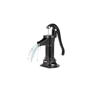 VEVOR Pompe &agrave; Eau Manuelle Puits, Hauteur de Refoulement Max 7,6 m, Pompe &agrave; Main &agrave; Bras en Fonte Vintage avec Raccord NPT Standard, pour Pomper l'Eau des &Eacute;tangs, Puits, Jardins, Cours, Fermes, Noir