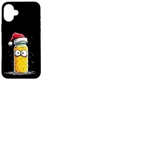 Costume Amusant de Bouteille Jaune avec Chapeau de P&egrave;re No&euml;l Coque pour iPhone 16 Plus