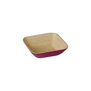Premier Housewares 1104387 Kyoto Saladier en bambou filé Framboise 25 x 25 x 7 cm