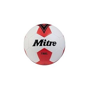Mitre Final Ballon de Football récréatif | Parfait pour Les Enfants | Cadeau thème Football, Blanc/Rouge (Bib Red), 5, 68-71 cm